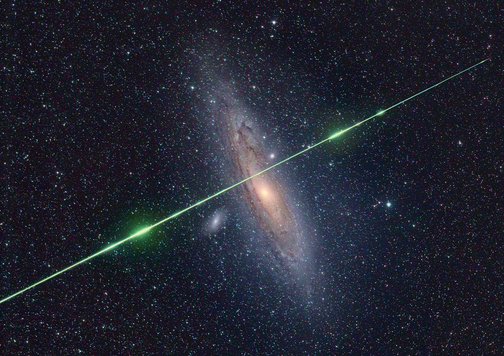 Perseid Meteor in front of M31