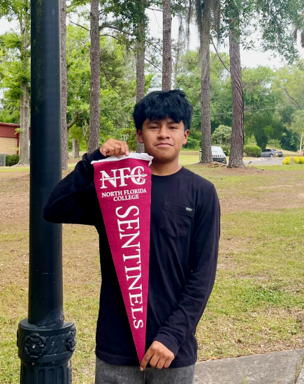 Jesus Martinez Gregorio visited NFC’s Madison campus to be recognized as the May Dual Enrolled Student of the Month.
