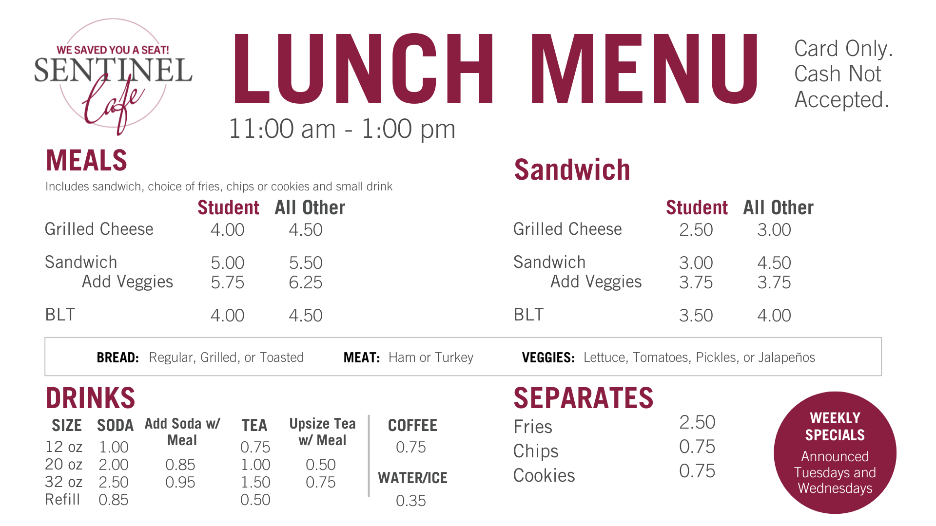 Lunch Menu