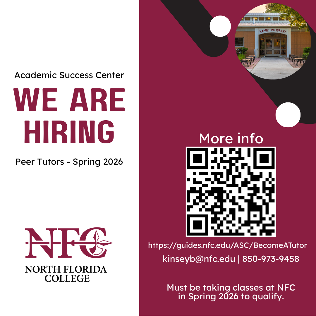 We are hiring peer tutors Spring 2026