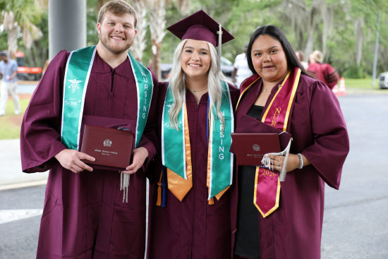 Tate Van Etta, Paisley Chirino and Julyana Espinoza-Negrete at graduation