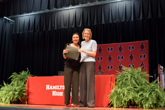 Presidential Scholarship recipient Evelyn Cazarez and President Dr. Jennifer Page